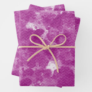 Vibrant Orchid Magenta Watercolor Art Wrapping Paper Sheet