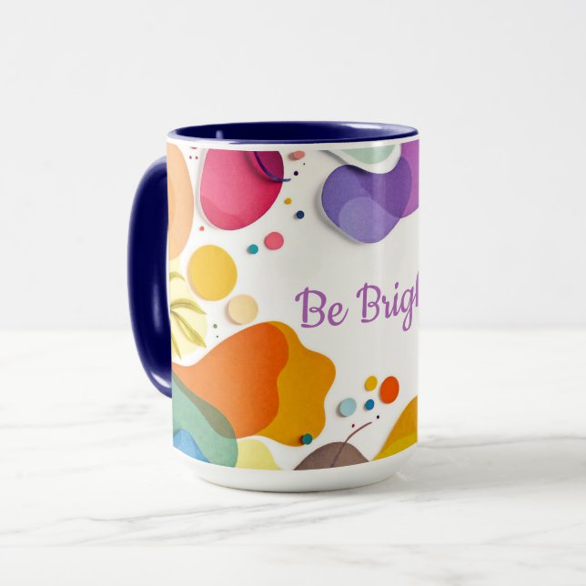 Vibrant Organic Shapes Modern Abstract Art Mug (Front Left)