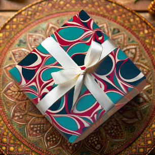 Vibrant Organic Swirl Ankara African American Gift Wrapping Paper