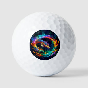 Vibrant Ouroboros Dragon Art Symbol Golf Balls
