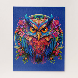Vibrant Owl - Colourful Boho Jigsaw Puzzle