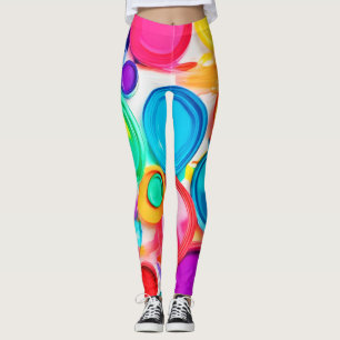 Vibrant Paint Palette Art Leggings