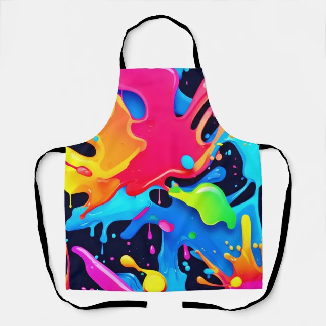Vibrant Paint Party Design Apron (Front)
