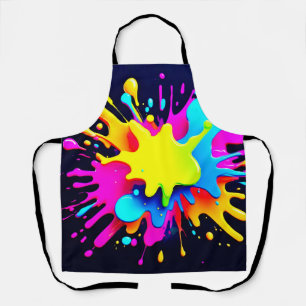 Vibrant Paint Splash Abstract Art Apron
