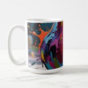 Vibrant Paint Splash Pear Coffee Mug
