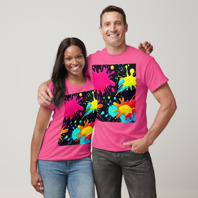Vibrant Paint Splatter Art Burst T-Shirt (Unisex)