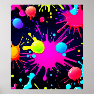 Vibrant Paint Splatter Art Poster