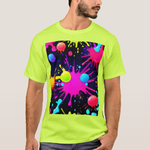 Vibrant Paint Splatter Art T-Shirt