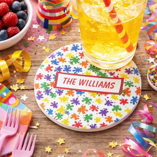 Vibrant Paint Splatter Coaster (Creator Uploaded)