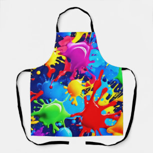 Vibrant Paint Splatters: A Bold Colours Statement Apron