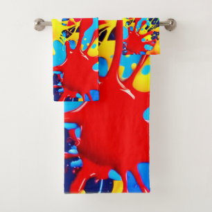 Vibrant Paint Splatters: A Bold Colours Statement Bath Towel Set