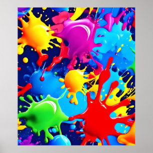 Vibrant Paint Splatters: A Bold Colours Statement Poster