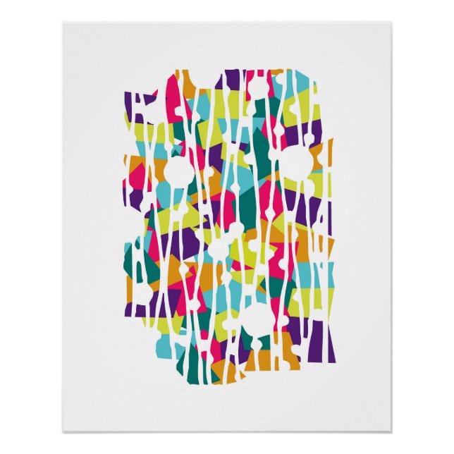 Vibrant Panels: Bright Expressions Geometrics Poster (Front)