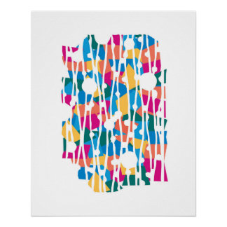 Vibrant Panels: Circus Animals Geometrics Poster