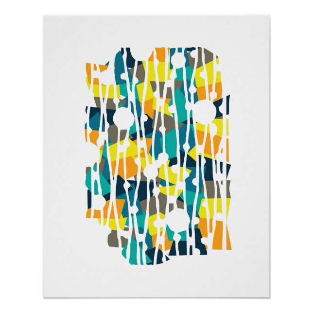 Vibrant Panels: Turtle Shell Geometrics Poster (Front)