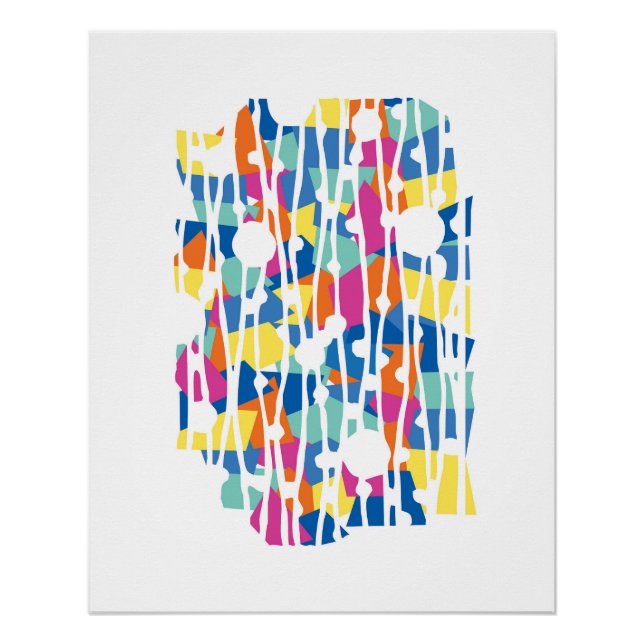 Vibrant Panels: Uplifting Ballons Geometrics Poster (Front)