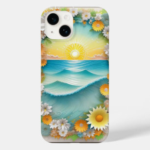 Vibrant Paper Craft Scene of Ocean Waves Case-Mate iPhone 14 Case