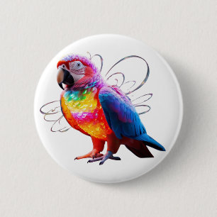 Vibrant Parrot 6 Cm Round Badge