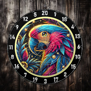 Vibrant Parrot Dartboard for Game Rooms yellow
