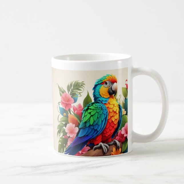 Vibrant Parrot Design Cup (Right)