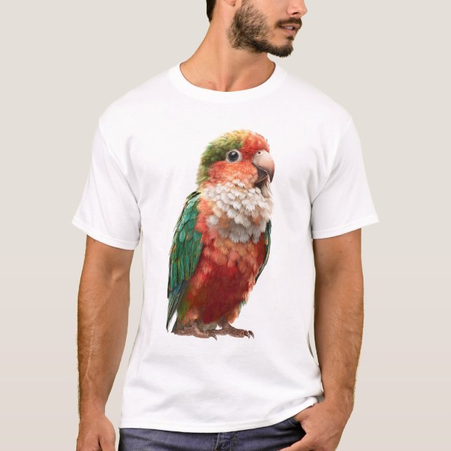 Vibrant Parrot Illustration Men T-Shirt (Front)