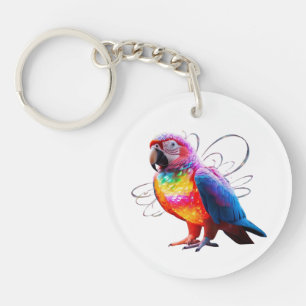 Vibrant Parrot Key Ring