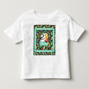 Vibrant Parrot Party: Tropical Forest Birthday Toddler T-Shirt