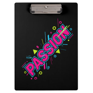 Vibrant Passion Typography - Retro 90s Pop Art Aes Clipboard