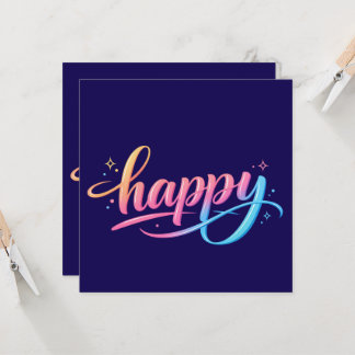Vibrant Pastel Gradient HAPPY Typography - Modern