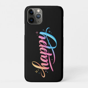 Vibrant Pastel Gradient HAPPY Typography - Modern  iPhone 11 Pro Case