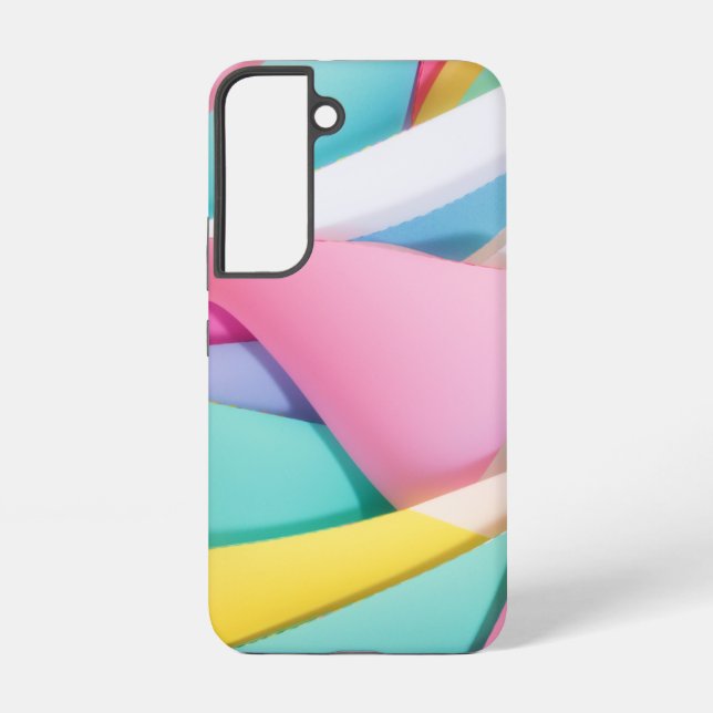 Vibrant Pastel Paper Collage Samsung Galaxy S22 Case (Back)