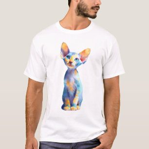 Vibrant Pastel Watercolor Sphynx Cat Men T-Shirt