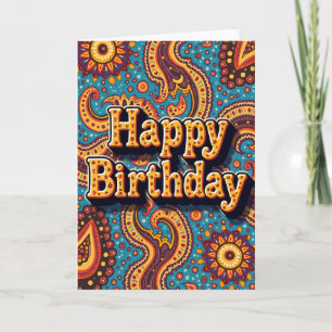 Vibrant Patterned Birthday Card