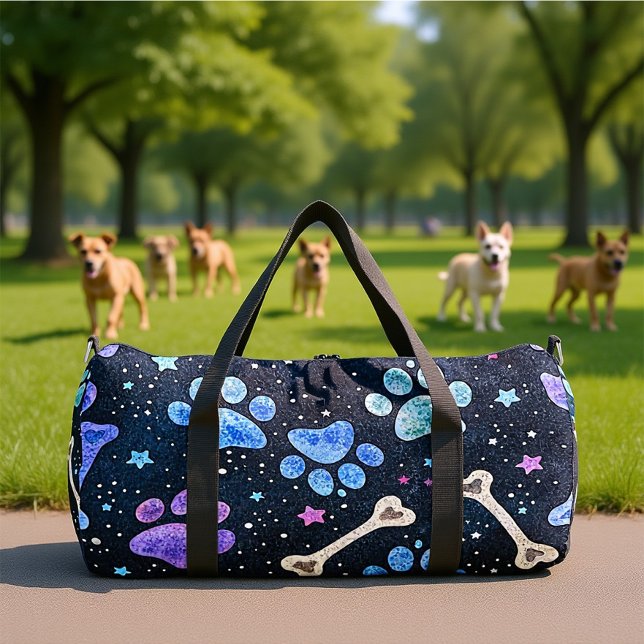 Vibrant Paw Print Travel  Duffle Bag (Creator Uploaded)