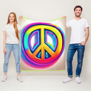 Vibrant Peace Artwork Fleece Blanket