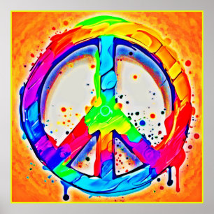 Vibrant Peace Logo: Colourful Artwork Poster