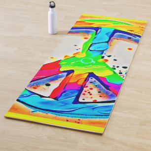 Vibrant Peace Logo: Colourful Artwork Yoga Mat