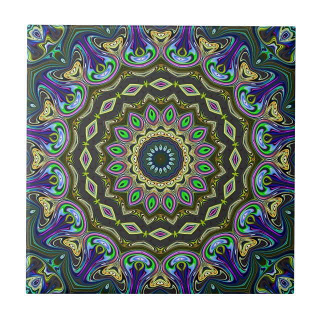 vibrant peace mandala pattern background tile (Front)