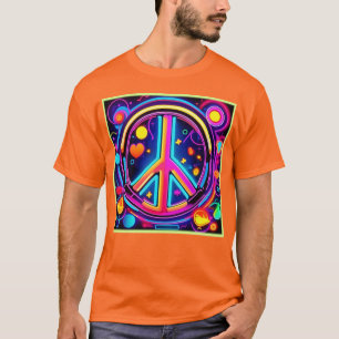 Vibrant Peace Sign Design T-Shirt