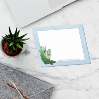 Vibrant Peacock | Blue Personalised Notes