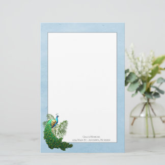 Vibrant Peacock | Blue Stationery
