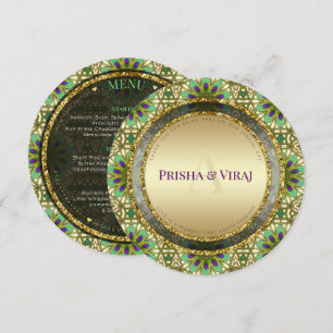 Vibrant Peacock Colours Indian Wedding Invitation