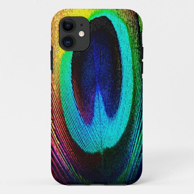 Vibrant Peacock Feather Case-Mate iPhone Case (Back)