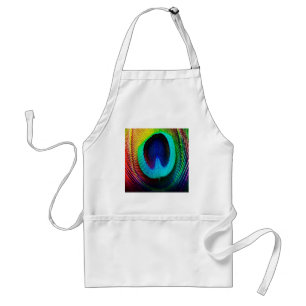 Vibrant Peacock Feather Standard Apron