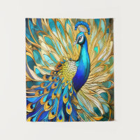 Vibrant Peacock in Art Nouveau Style Colourful Art
