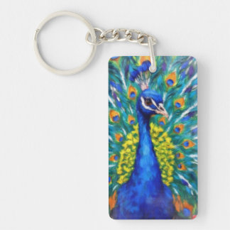 Vibrant Peacock Key Ring