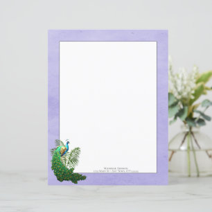 Vibrant Peacock Lavender Paper Sheet