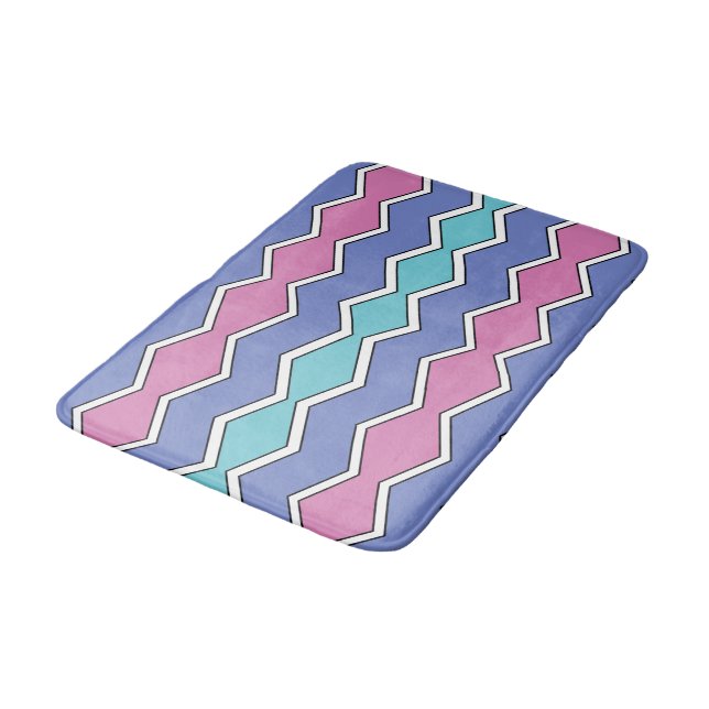 Vibrant Peaks ZigZag  Bath Mat (Angled)