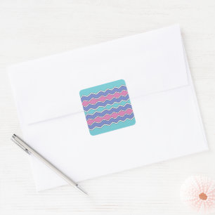 Vibrant Peaks ZigZag Square Sticker