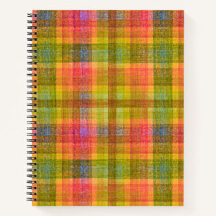 Vibrant Pencil Colour Plaid Pattern Notebook